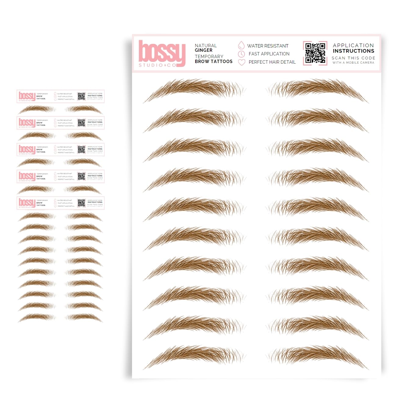 5 Pack Temporary Eyebrow Tattoos for Natural Hair-Like Brows
