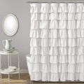 Ruffle Shower Curtain Floral Textured Vintage Chic - 72in x 72in
