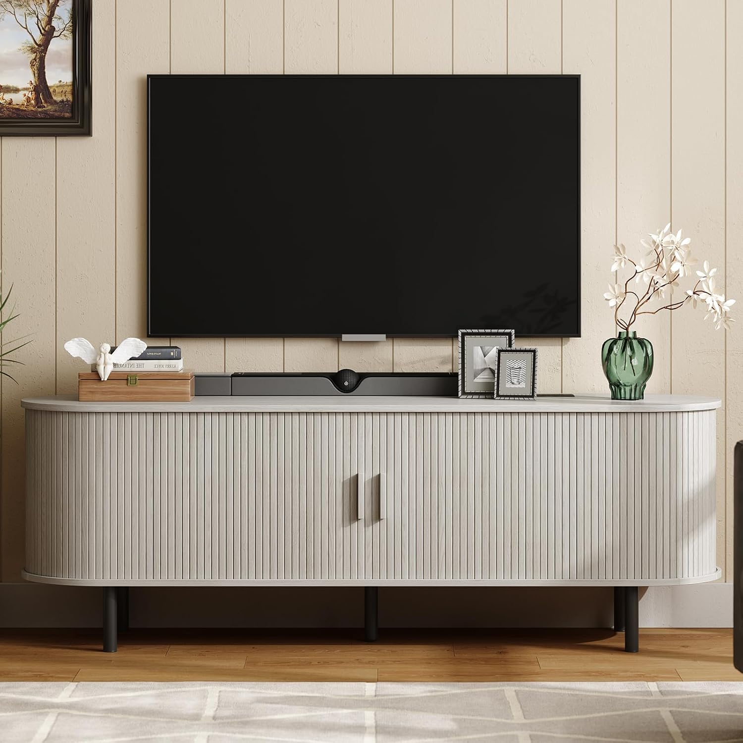 63 Inch TV Stand with Power Outlet for TVs up to 70 Inch