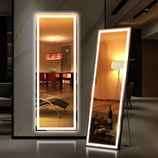 56x18 Full Length LED Mirror with Lights for Bedroom Use