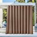 Outdoor Privacy Curtain for Patio Waterproof Blackout - Tan 140in x
