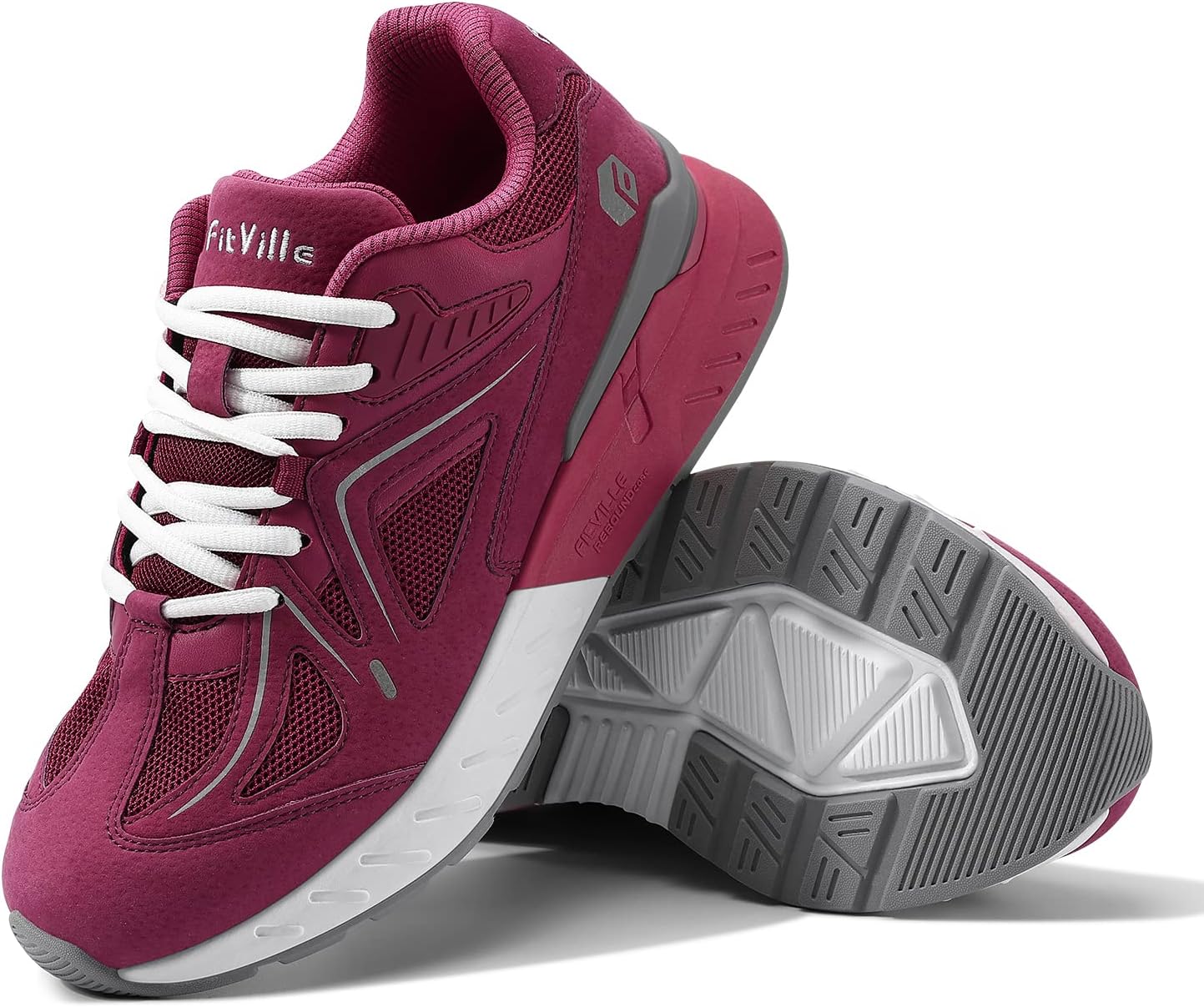 FitVille Women's Extra Wide Walking Shoes for Heel Pain Relief
