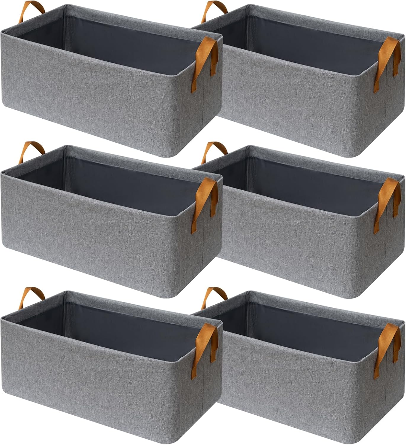 Large Storage Bins for Closet Organization - SNWDN 6 Pack