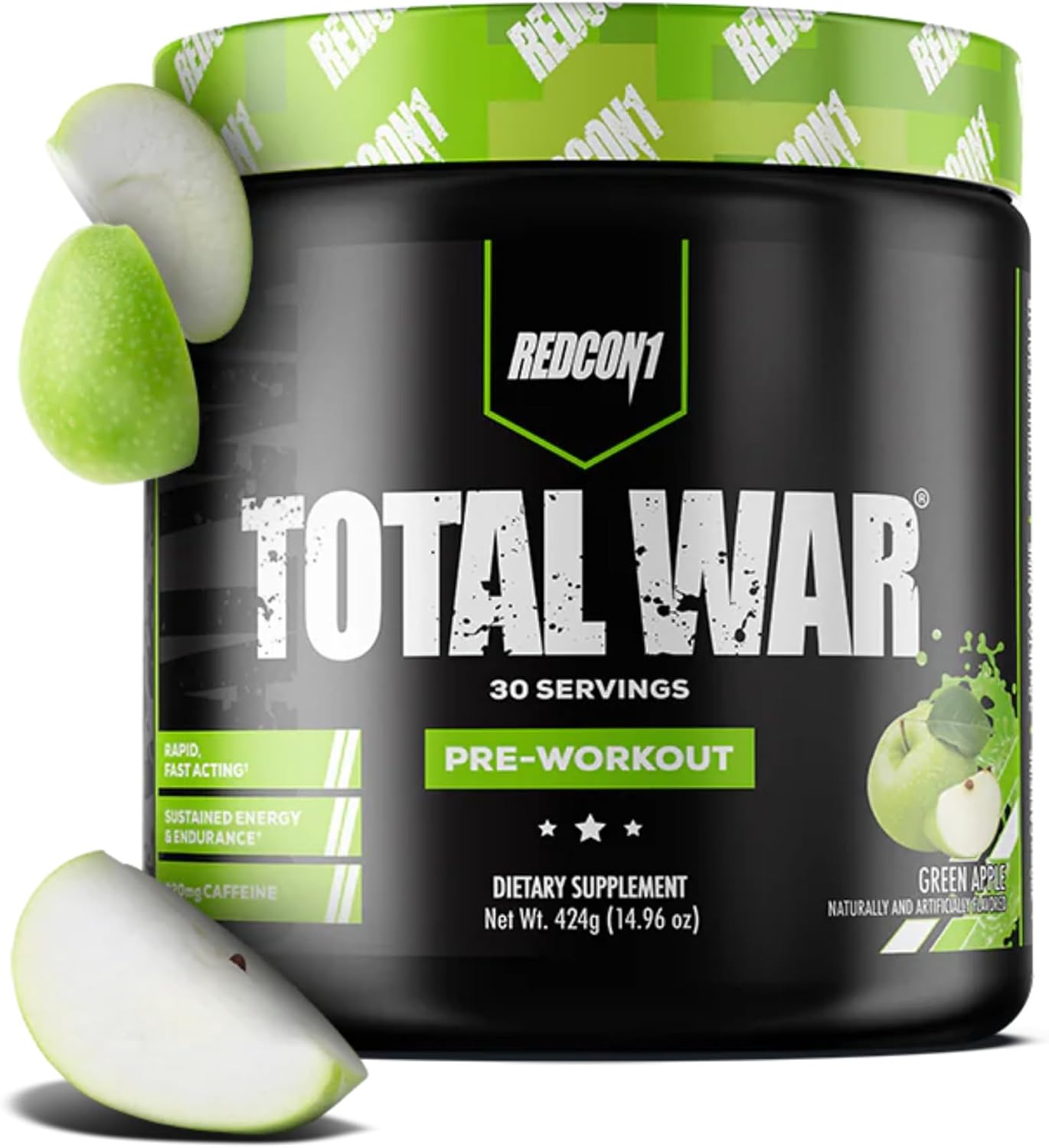 Total War Pre Workout Powder - Green Apple Flavor for Energy