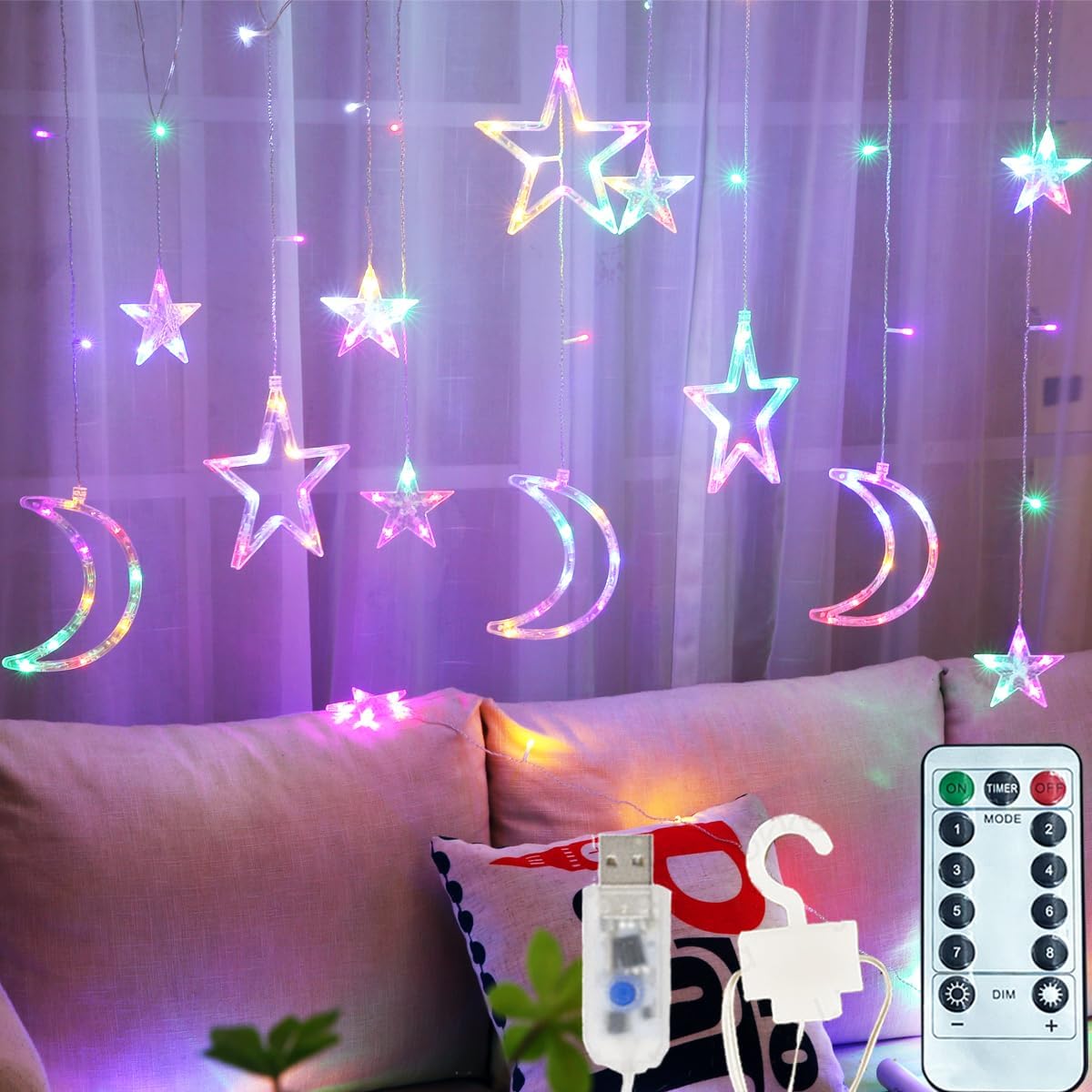 Starlight Magic: 138 LED Curtain String Light with Timer Remote
