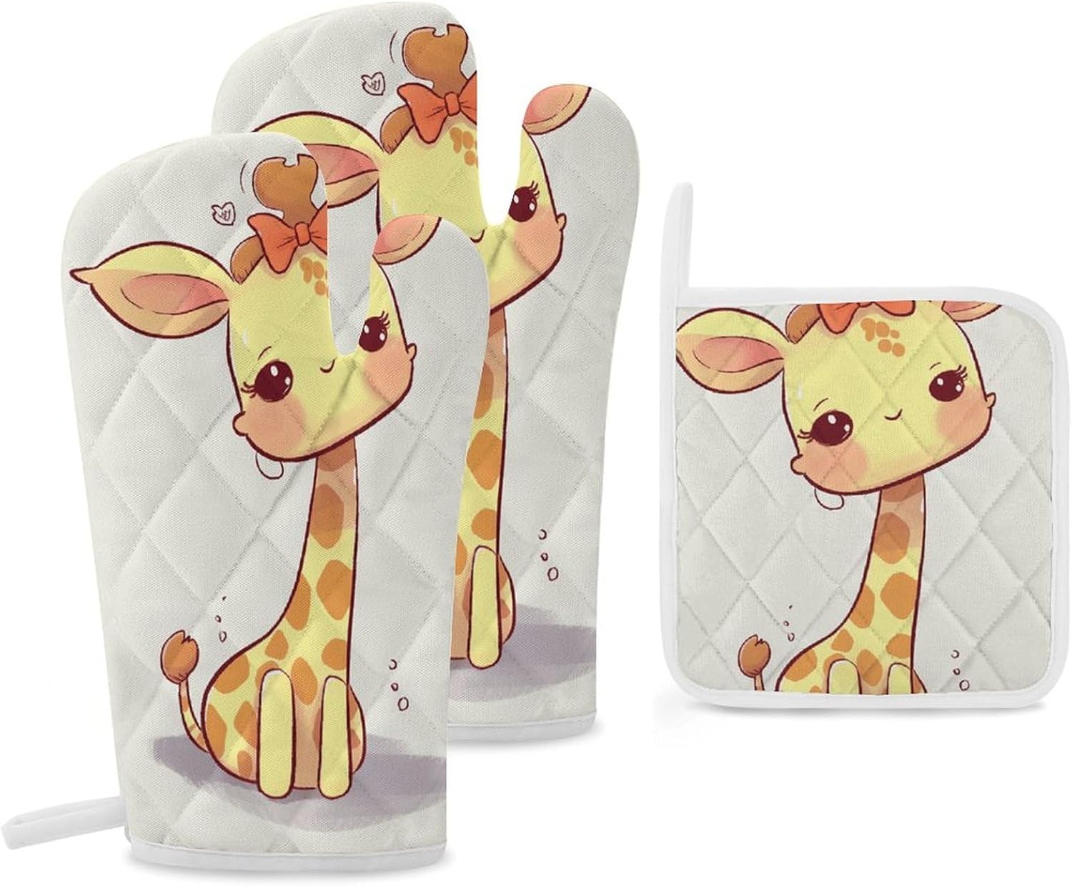 Cute Giraffe Oven Glove Set - Heat Resistant