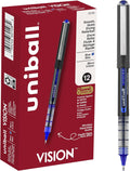 Uniball Vision Rollerball Pen 12 Pack - Smooth 0.5mm Blue Pens