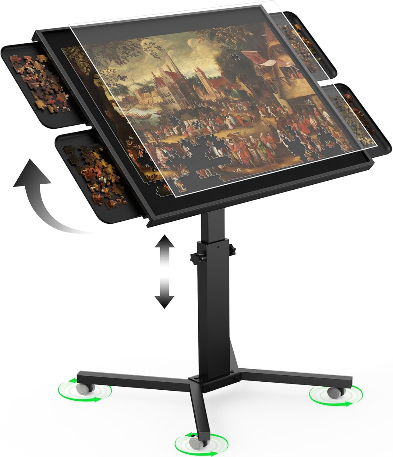 2000 Pieces Jigsaw Puzzle Table with Drawers & Adjustable Height