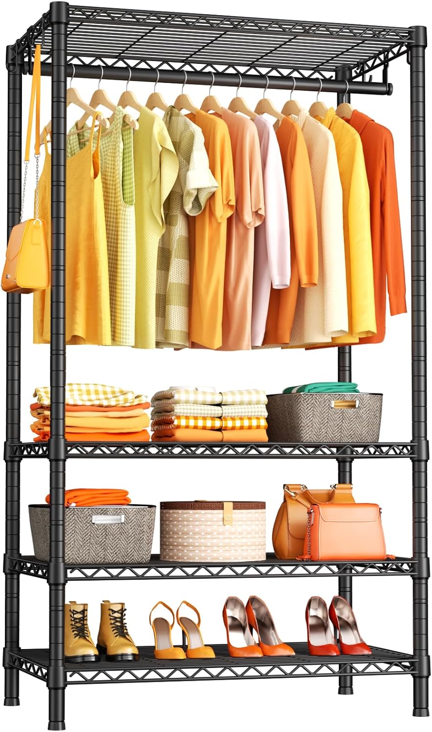 Ulif H4 Portable Closets: 4-Tier Metal Clothes Garment Rack