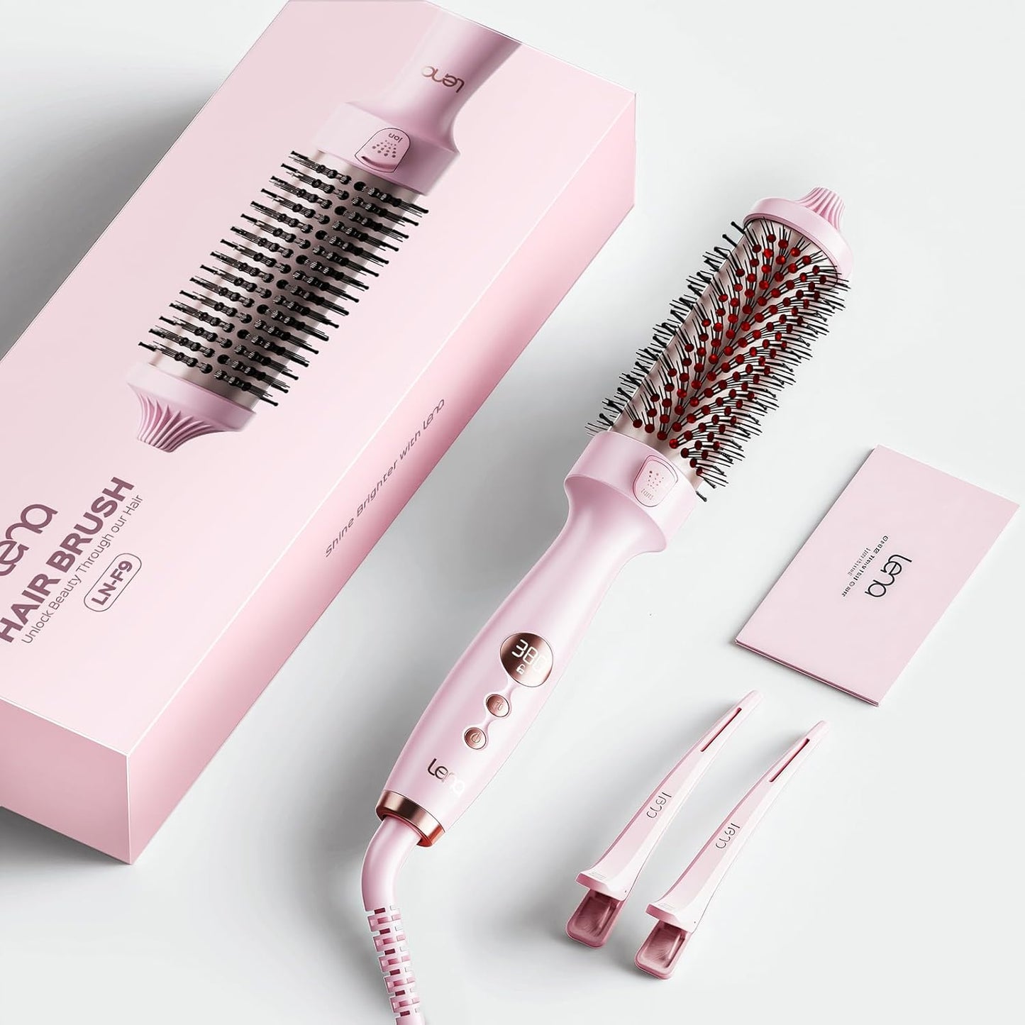 Lena Thermal Brush: Frizz-Free Blowouts! - 5 Heat Settings, LED Display, Easy to Use!