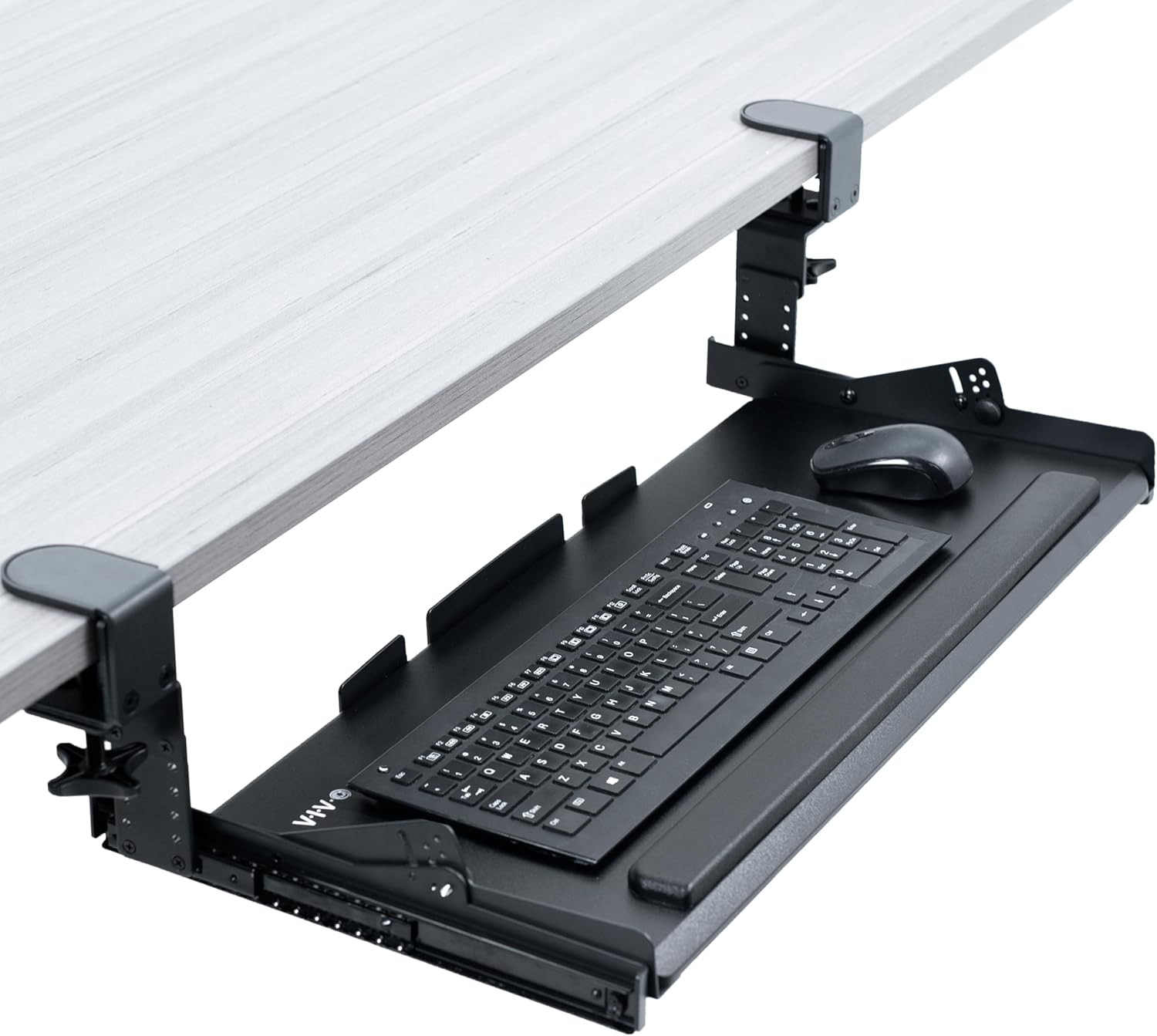 Height-Adjustable Large Keyboard Tray for Corner Mounting