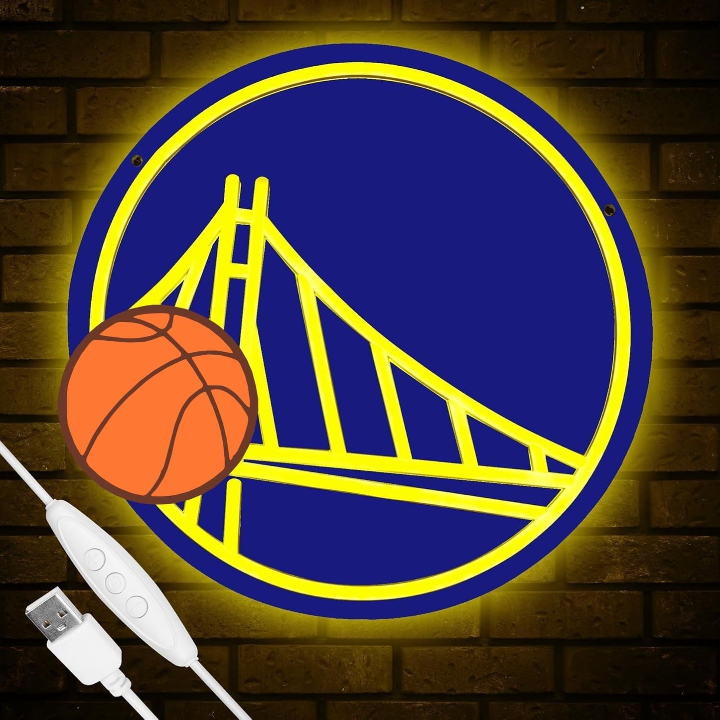 Basketball Team Neon Sign for Golden State Fans - Dimmable Decor