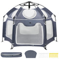 Baby Playpen with UPF50+ Canopy - Portable 1-Click Foldable Play Yard