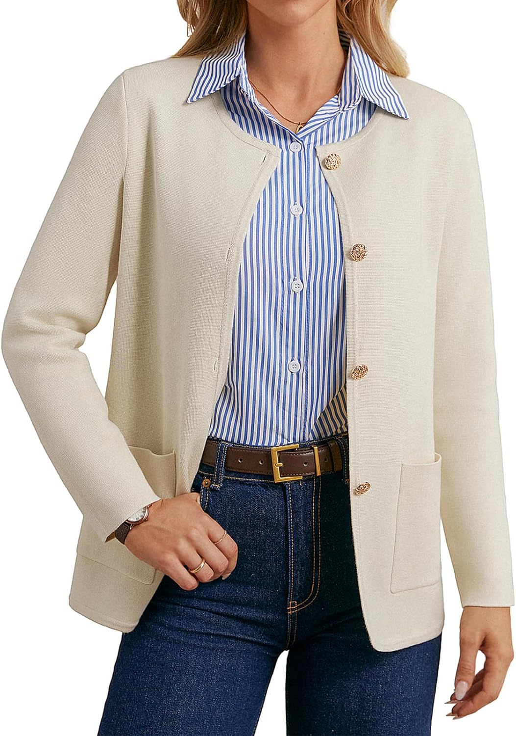 2025 Fall Long Sleeve Cardigan Sweater Blazers for Women