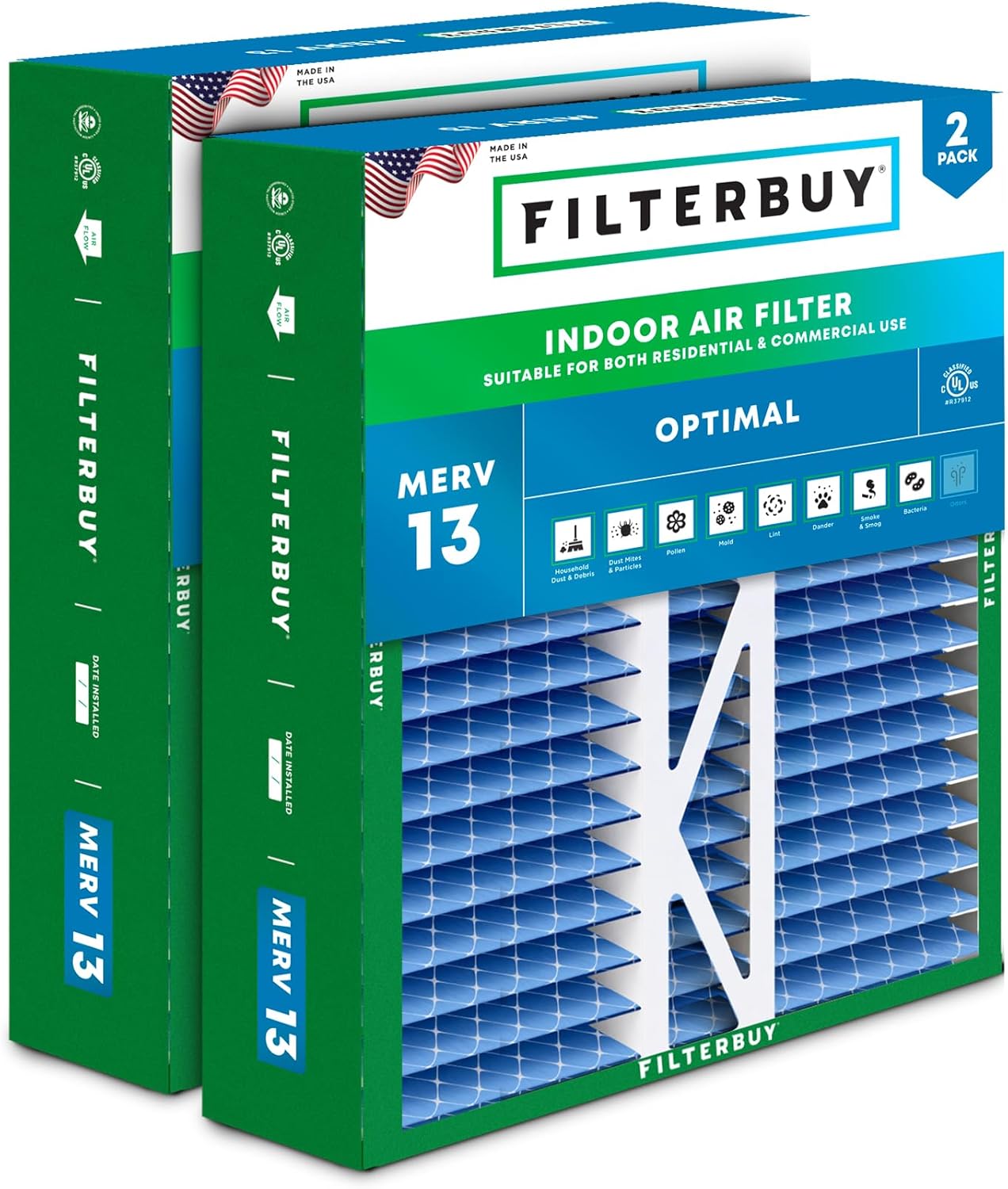 Filterbuy 16x22x5 Air Filter MERV 13 for Optimal Defense