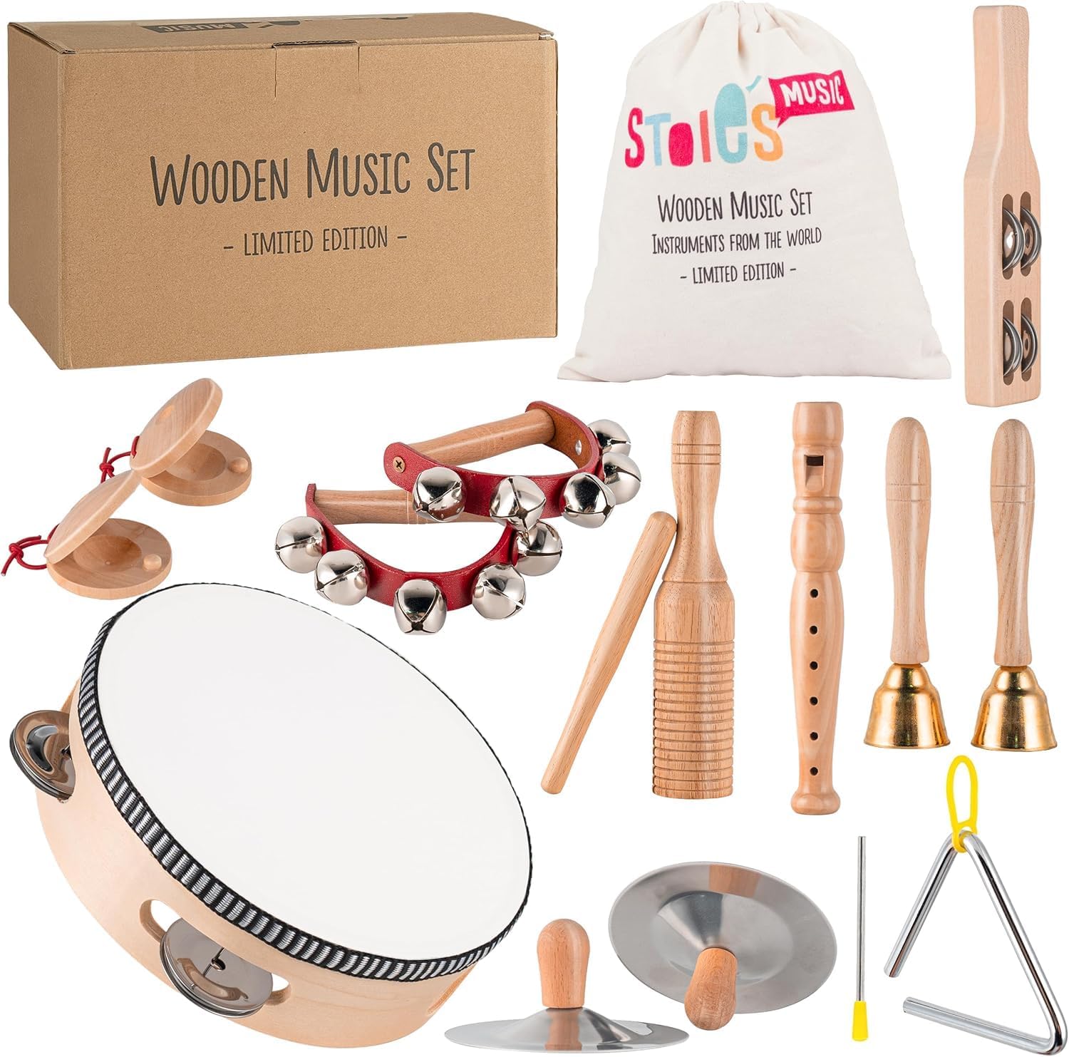Stoie's Wooden Toddler Musical Instruments Set for Young Musicians