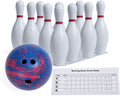 Champion Sports Bowling Set with Plastic Pins - Full-Size Backyard