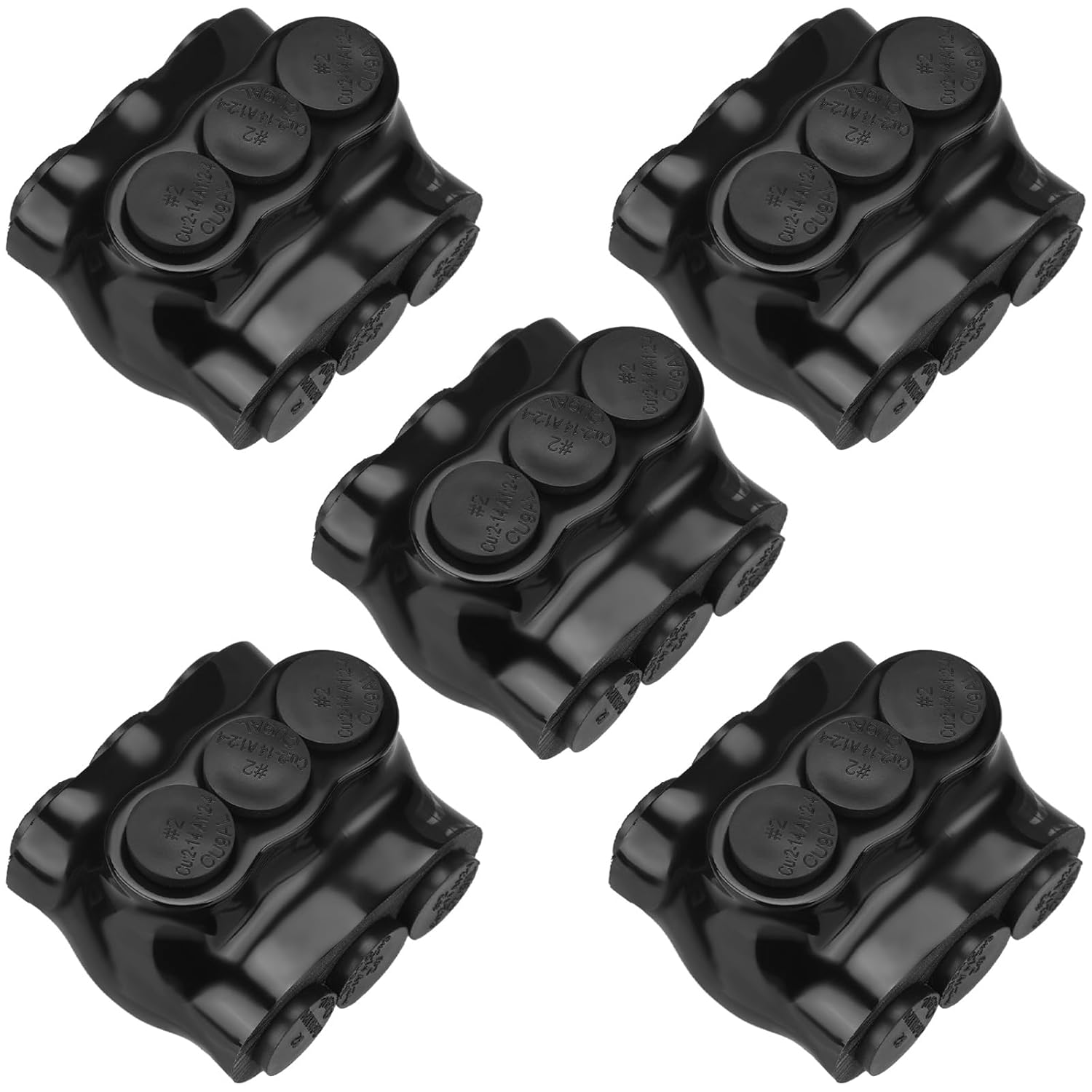5 Pack Black Multi Cable Connector for Reliable Electrical Use
