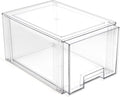 Stackable Storage Drawers Tall Large - Clear Organizer for Pantry