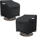 Swivel Lounge Chair Cover 2 Pack 33x35x38.5in - Black Weatherproof
