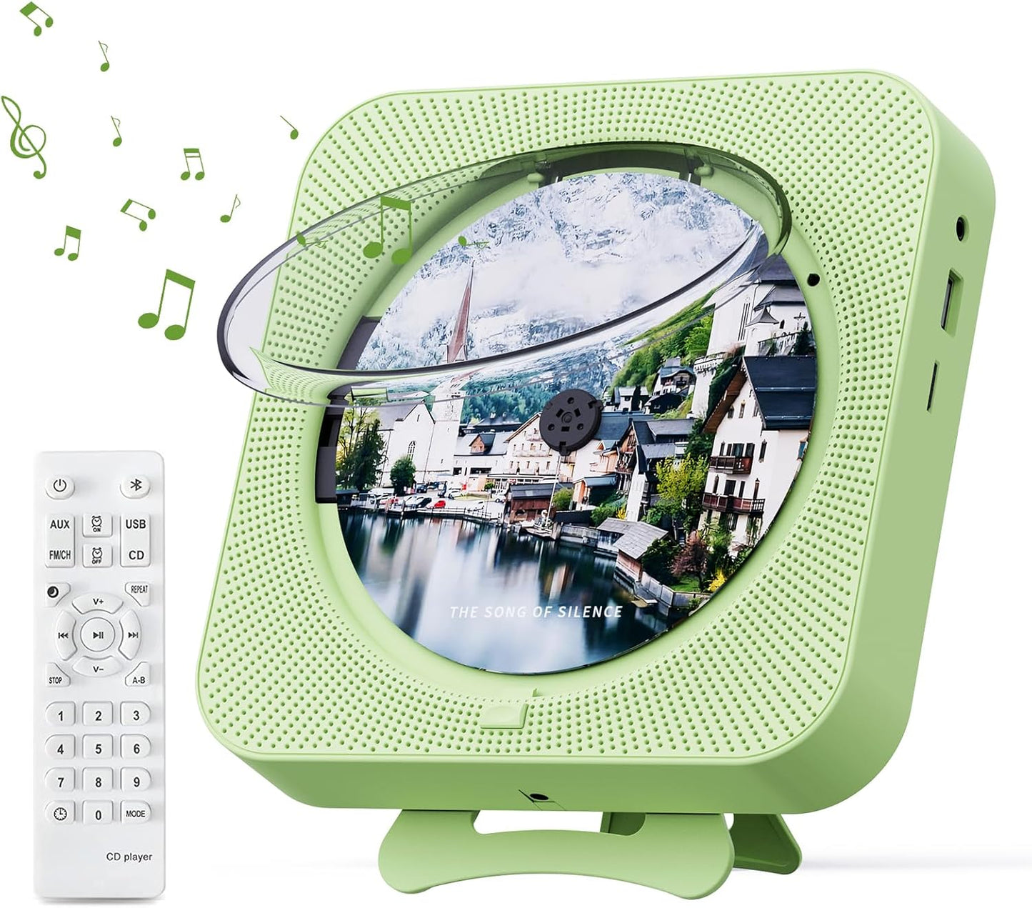 Portable CD Player with Bluetooth and Remote Control for Home