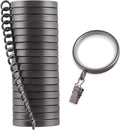 Cambria Designer Curtain Rings - Easy Glide with Clips - Smooth & Quiet - Matte Graphite - MODE