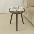 Round Side Table 19.5inH x 16inD - Compact Rustic Brown End Table