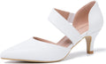 Women's Pointed Toe D'Orsay Kitten Heel Pumps - Dressy Slip On Peijely