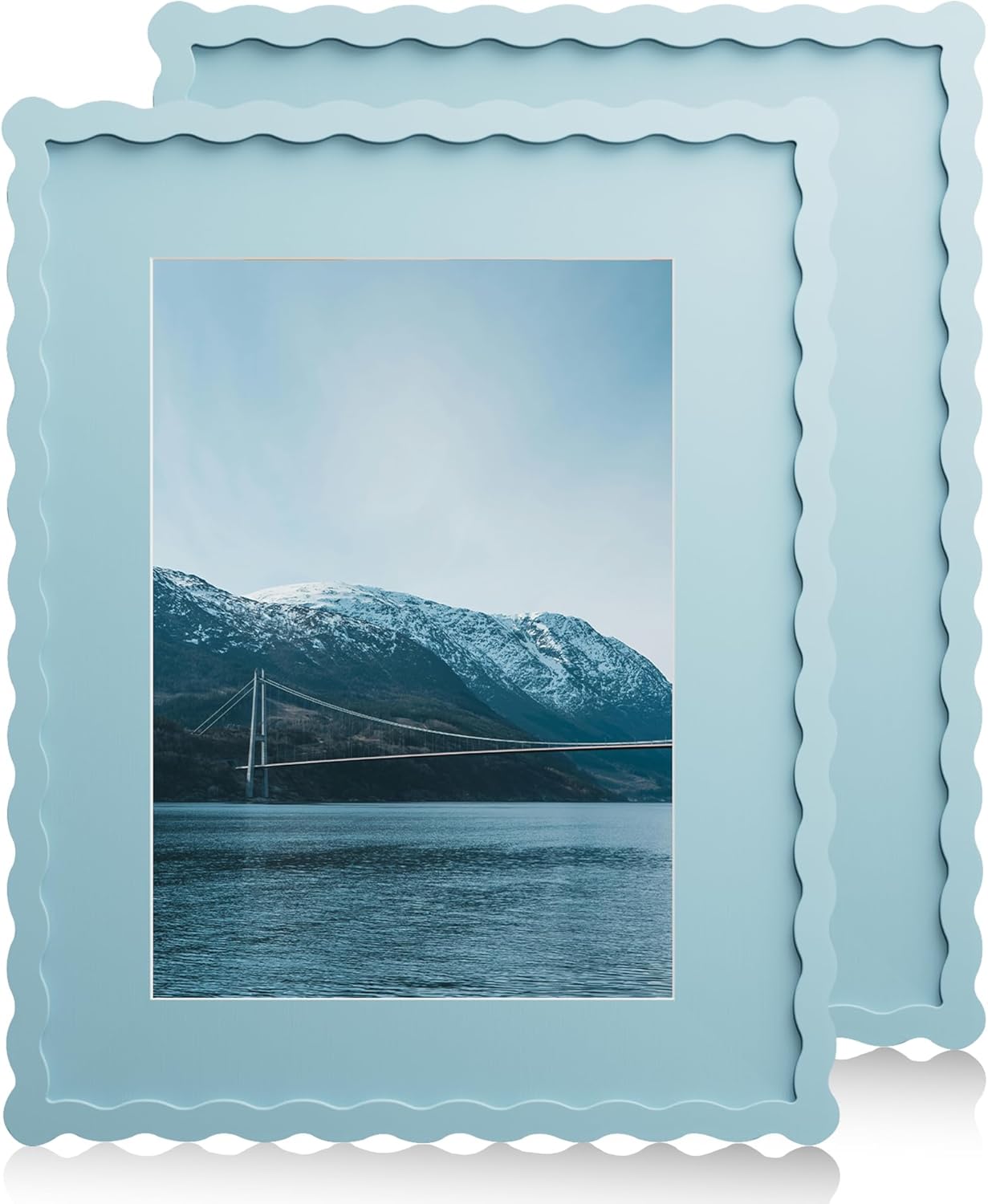 Wavy Picture Frame Set for 8x10 Photos - Stylish Blue Design