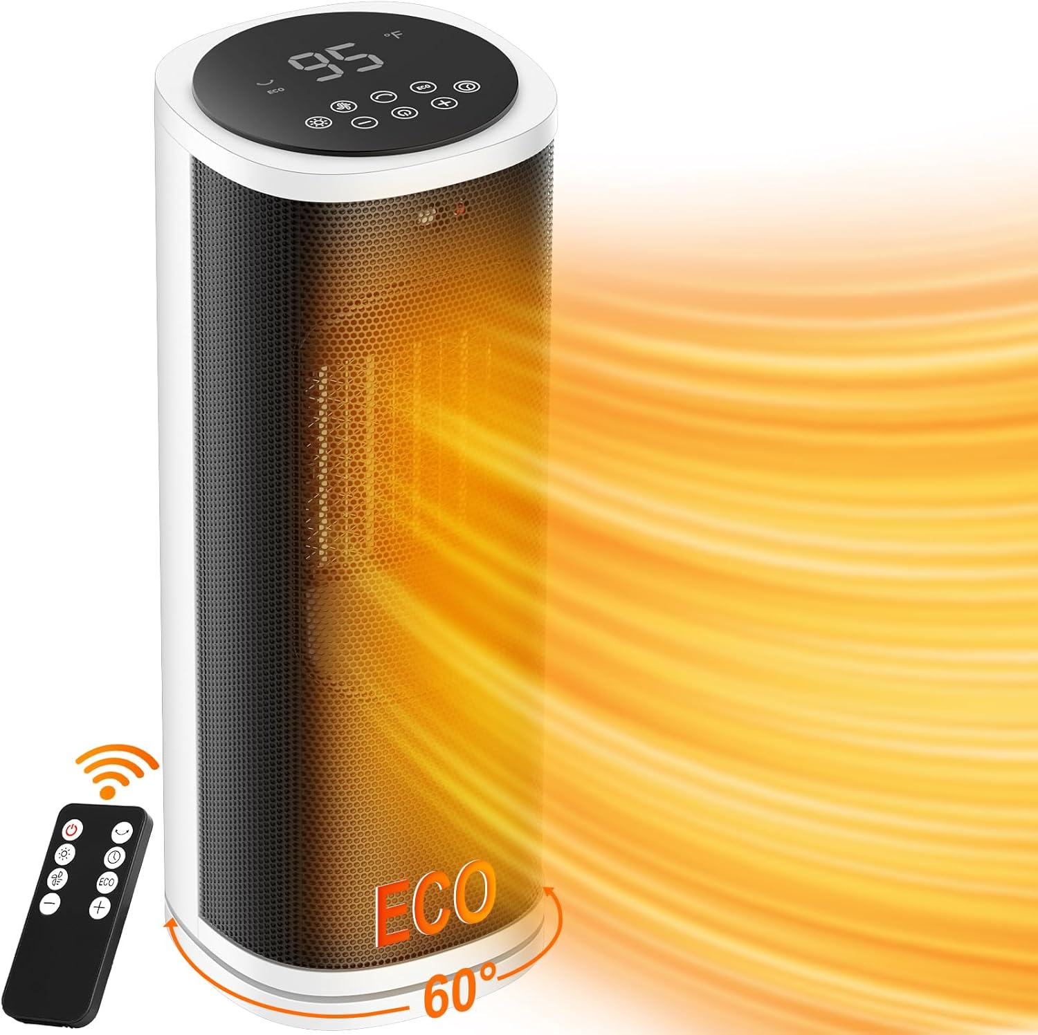 Fast Heating VICELEC Space Heater - Remote Control, 60 Oscillation