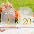 Frosted Arch Wedding Table Numbers 1-20 - Gold 3D Acrylic Signs