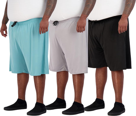 Real Essentials Men's Big & Tall Dry Fit Athletic Shorts 3-Pack