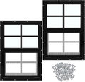 Tandefio 2 Pack 14 in x 21 in Black Flush Mount Shed Window - Durable