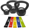 Yes4All Kettlebell Set 5-30 LB - Solid Cast Iron Strength