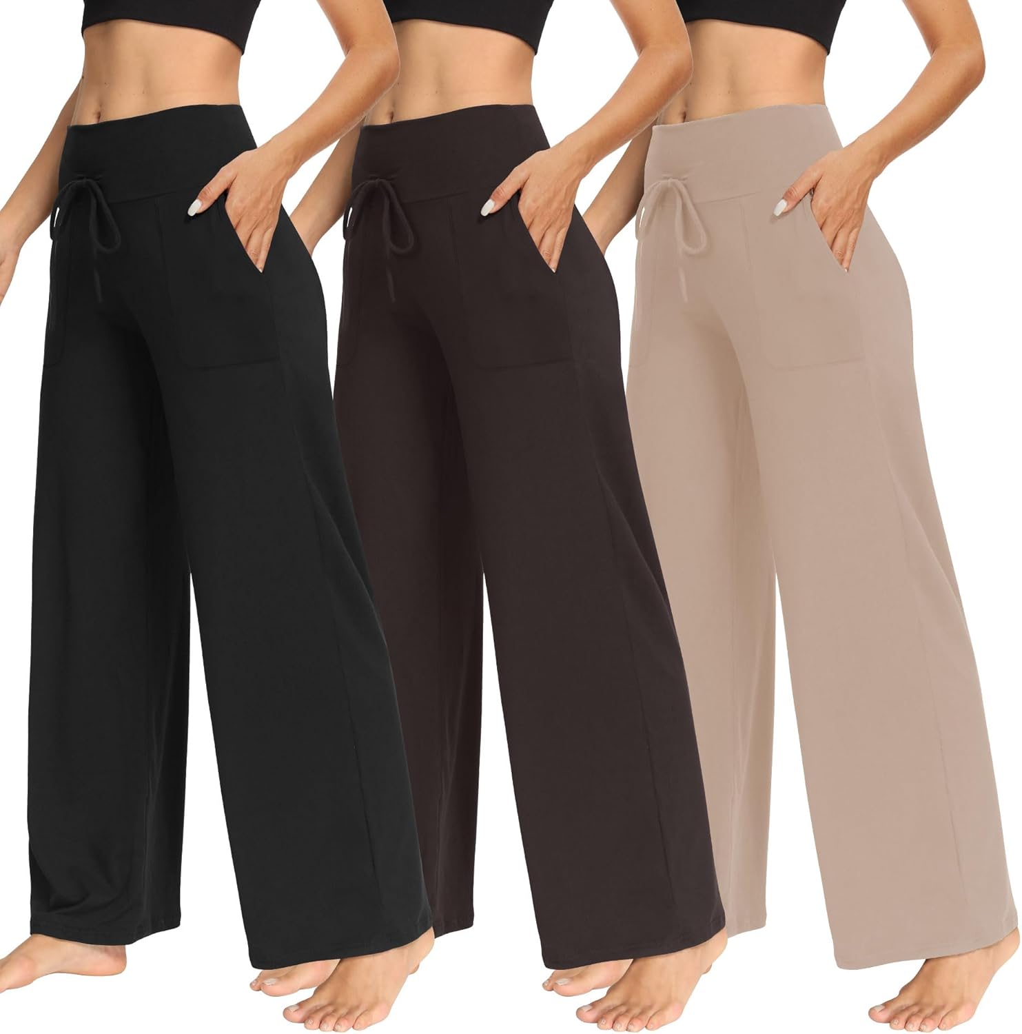 TNNZEET Women's Wide Leg Pants with Pockets for Casual Style