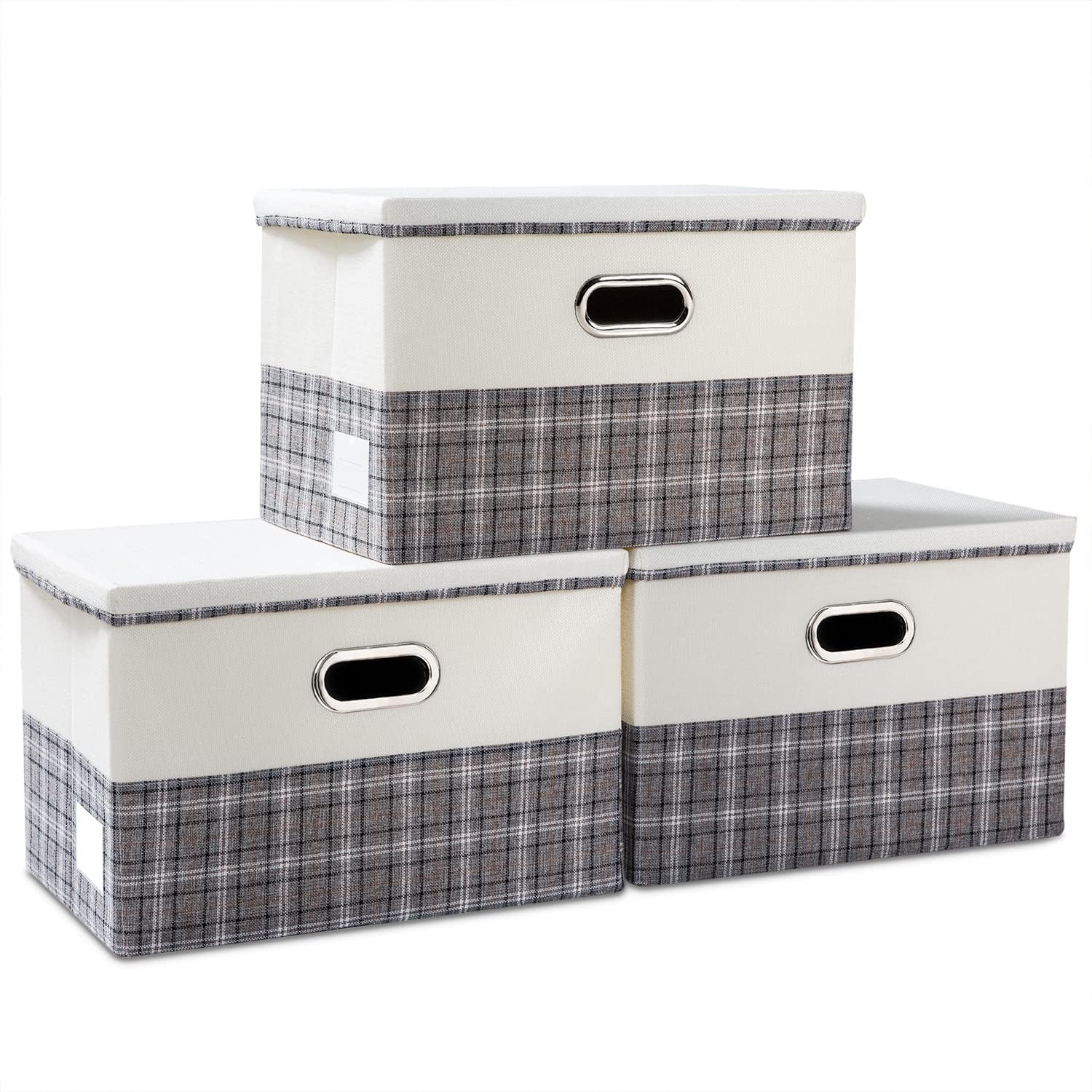 PRANDOM Large Collapsible Storage Bins with Lids for Home Use