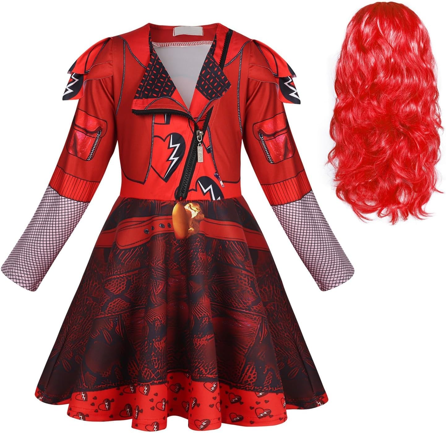 MetCuento Girls Halloween Costume with Wig for Magical Fun