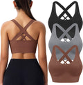 BLUELILY Sports Bras for Women High Impact Cross Back Strappy Shoes