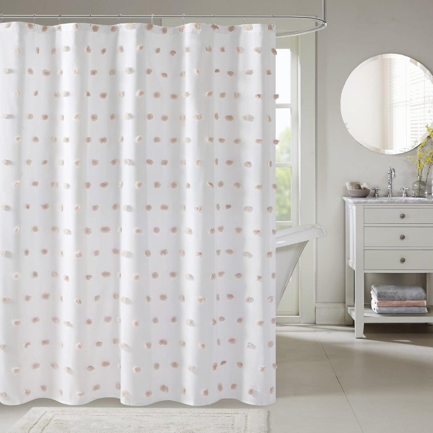 Sophie Pom-Pom Shower Curtain - Modern Elegance!