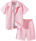 Boy's Textured Linen 2 Piece Beach Vacation Outfit - Summer Set