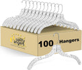 Clear Cut Plastic Hangers 100 Pack for Shirts Coats and Dresses