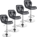 Yaheetech Bar Stools Set of 4 - Adjustable PU Leather Swivel Counter