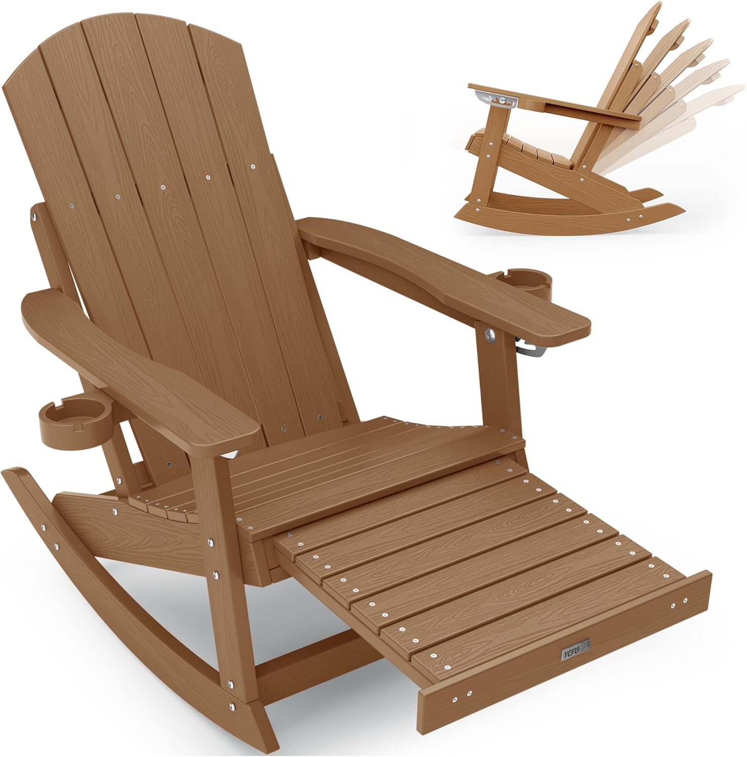 YEFU Adirondack Chairs with Retractable Ottoman for Comfort