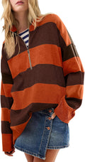 Oversized Womens Turtleneck Half Zipper Sweater S-2XL - Cozy Fall Top
