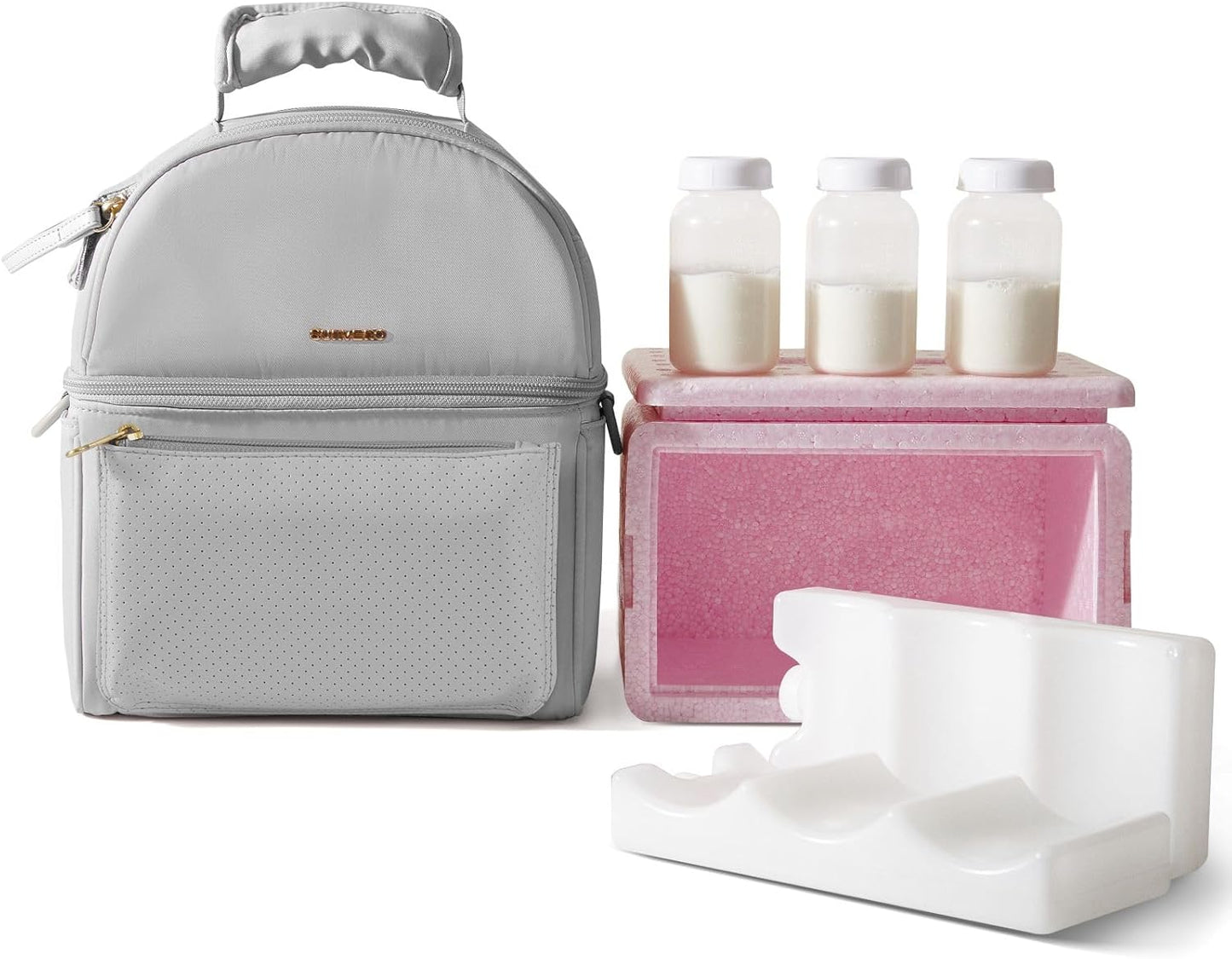 Sunveno Breastmilk Cooler Bag with Ice Packs for Moms on the Go