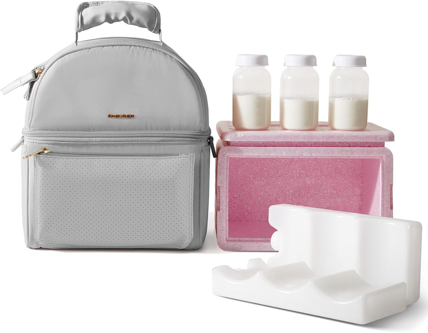 Sunveno Breastmilk Cooler Bag with Ice Packs for Moms on the Go