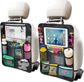 Car Backseat Organizer 2 Pack with 11in Tablet Holder - Travel Tidy