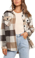 AUTOMET Womens Fall Outfits Shackets Flannel Button Down Shirt Jacket