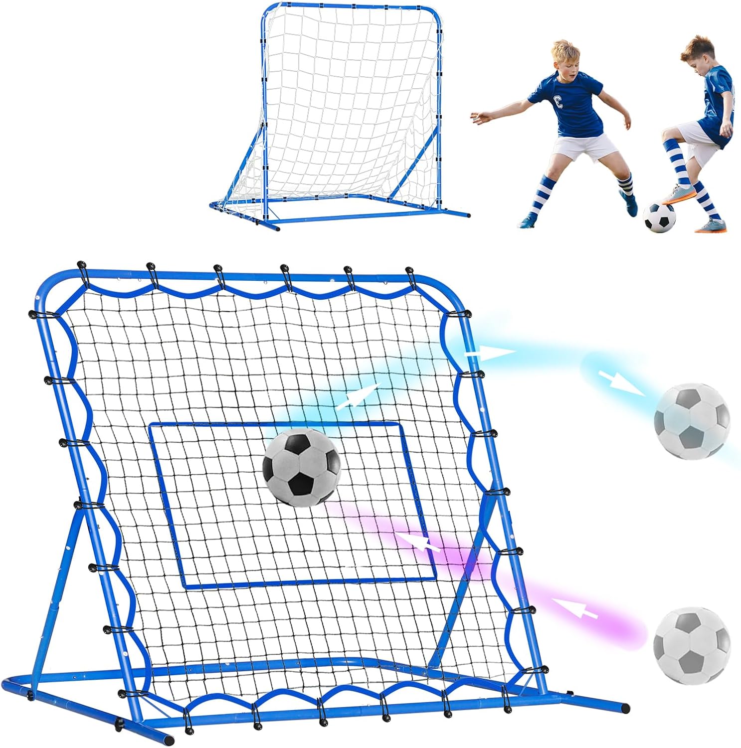 Dual-Mode Soccer Goal Net & Rebounder for Intense Training