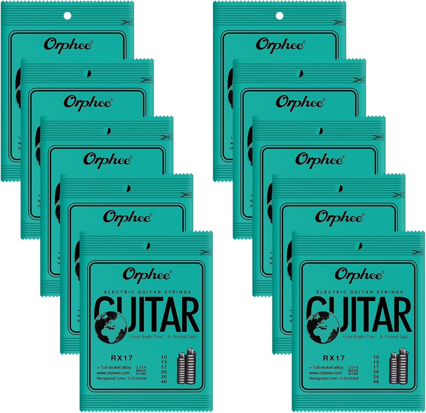 POGOLAB Electric Guitar Strings - Thin & Durable, 10-Pack